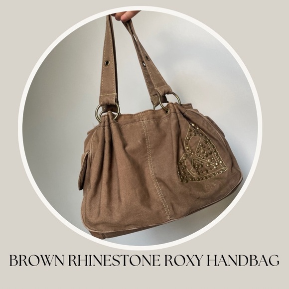 BROWN RHINESTONE ROXY HANDBAG - Picture 1 of 6